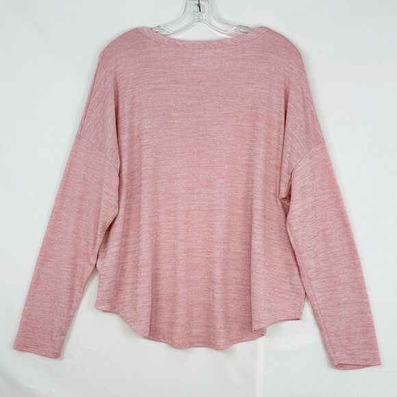 Time & Tru Top Womens Size XL Pink Knit Round Neck Round Hem Long Sleeve - Picture 3 of 16